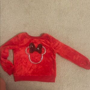 Disney Red Sweatshirt with Sequin Bow